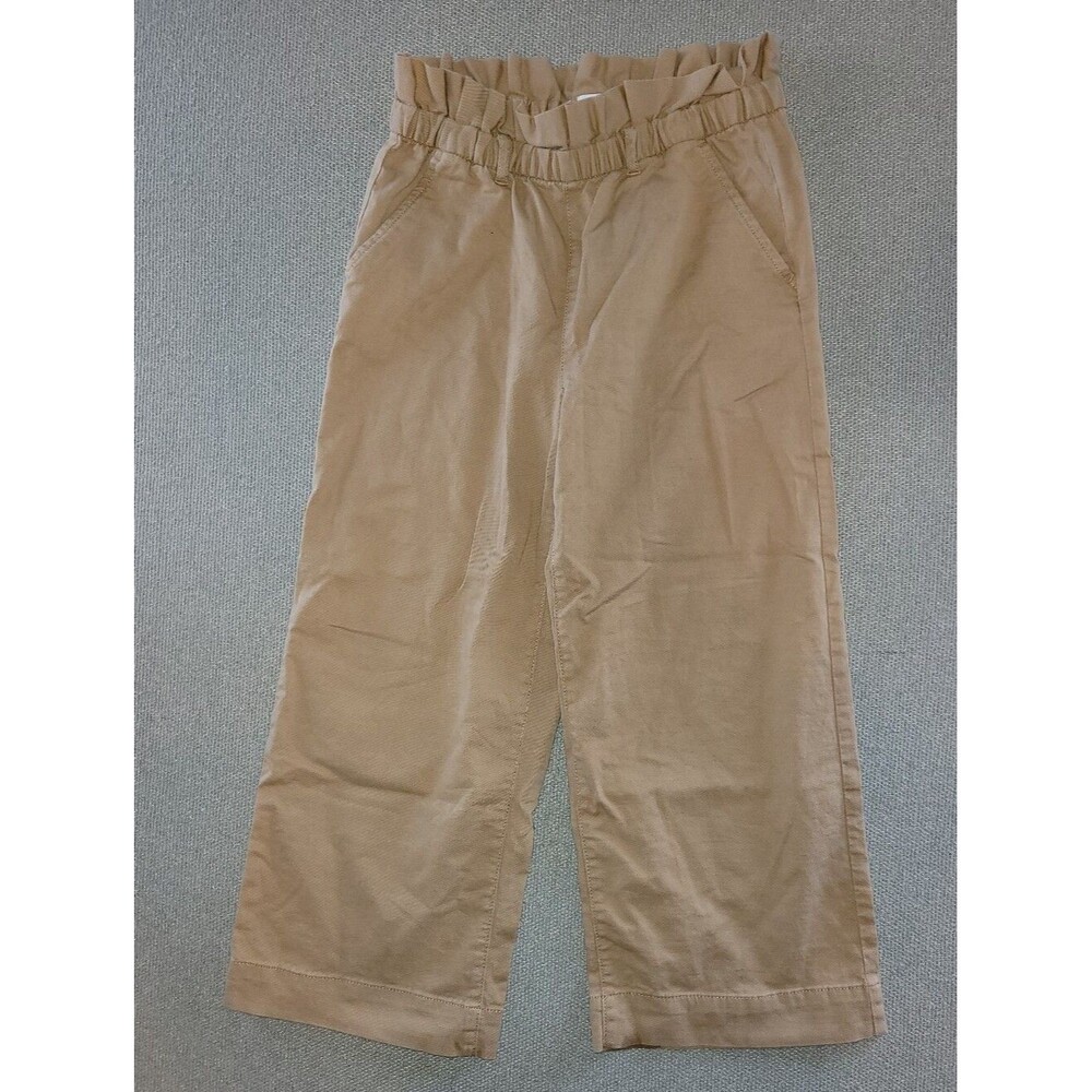 GAP Kids Size 10 Tan Paperbag Waist Wide-Leg Pants
